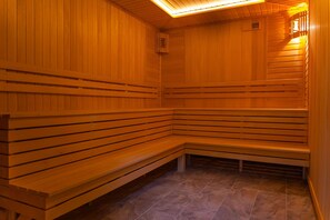 Sauna, hot tub, steam room