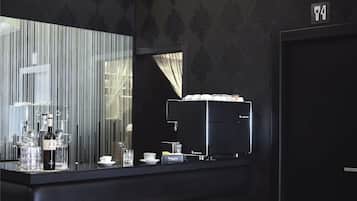 Premium bedding, down duvets, memory-foam beds, in-room safe