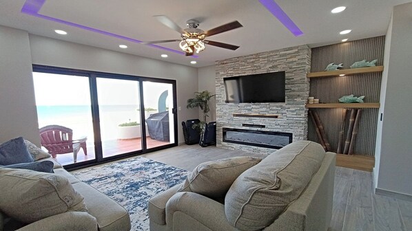 TV connectée, cheminée