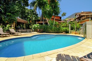 Outdoor pool, open 8:00 AM to 10:00 PM, pool umbrellas, pool loungers