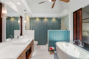 Badekar, hårføner og håndklær