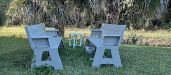 Sleep on benches. See the stars