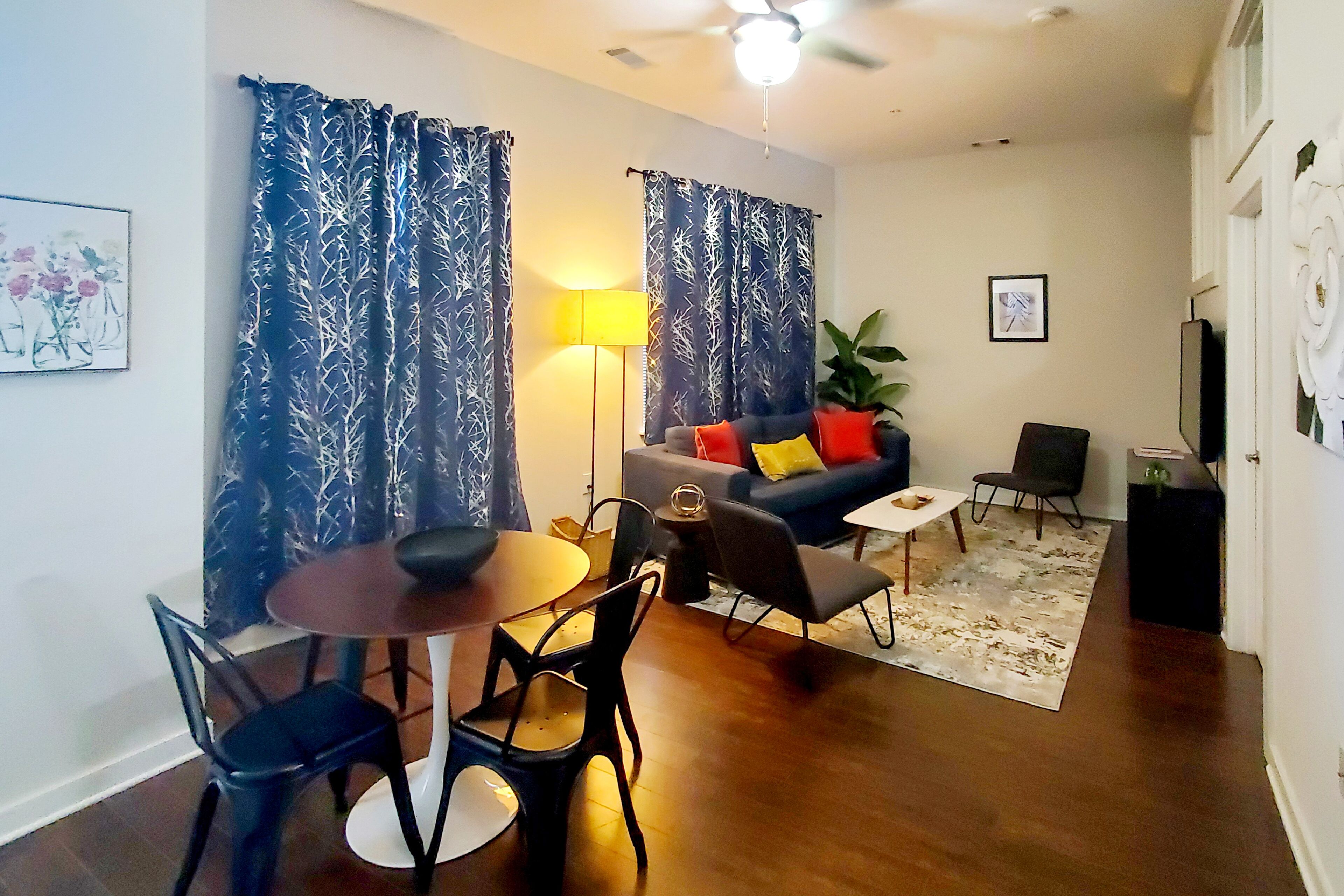 Welcoming third-floor condo with fast WiFi, central A/C, washer/dryer, & balcony