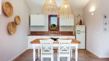 Fridge, stovetop, dishwasher, electric kettle