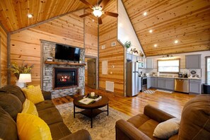 Smart TV, fireplace