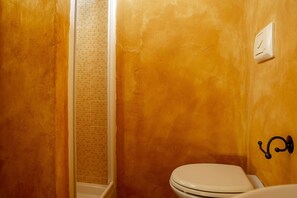 Douche, sèche-cheveux, serviettes fournies