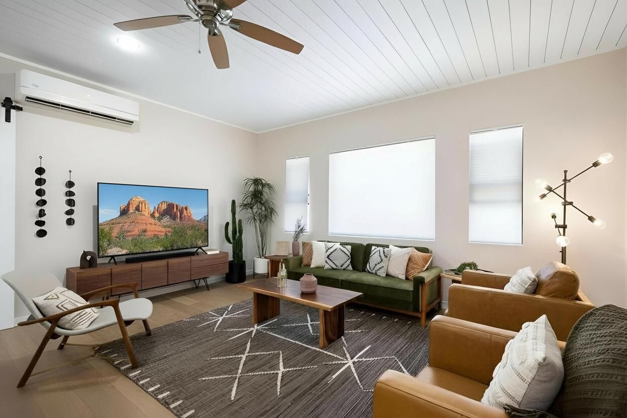 Smart-TV, bordtennis, bøker og musikkbibliotek