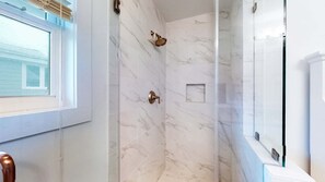 Shower, towels - Sand Dune Lane 16- BEAUTIFUL Home with Ocean Views in Beachside (Isle of Palms)