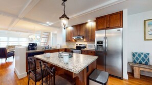 Fridge, microwave, oven, stovetop - Sand Dune Lane 16- BEAUTIFUL Home with Ocean Views in Beachside (Isle of Palms)