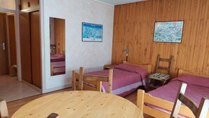 Room - 50m from resort center, 2nd floor, view mountain, balcony, parking, tv, 29m², Brides Les Bains (Brides-les-Bains)