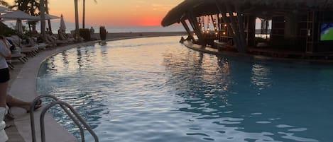 Outdoor pool, a heated pool