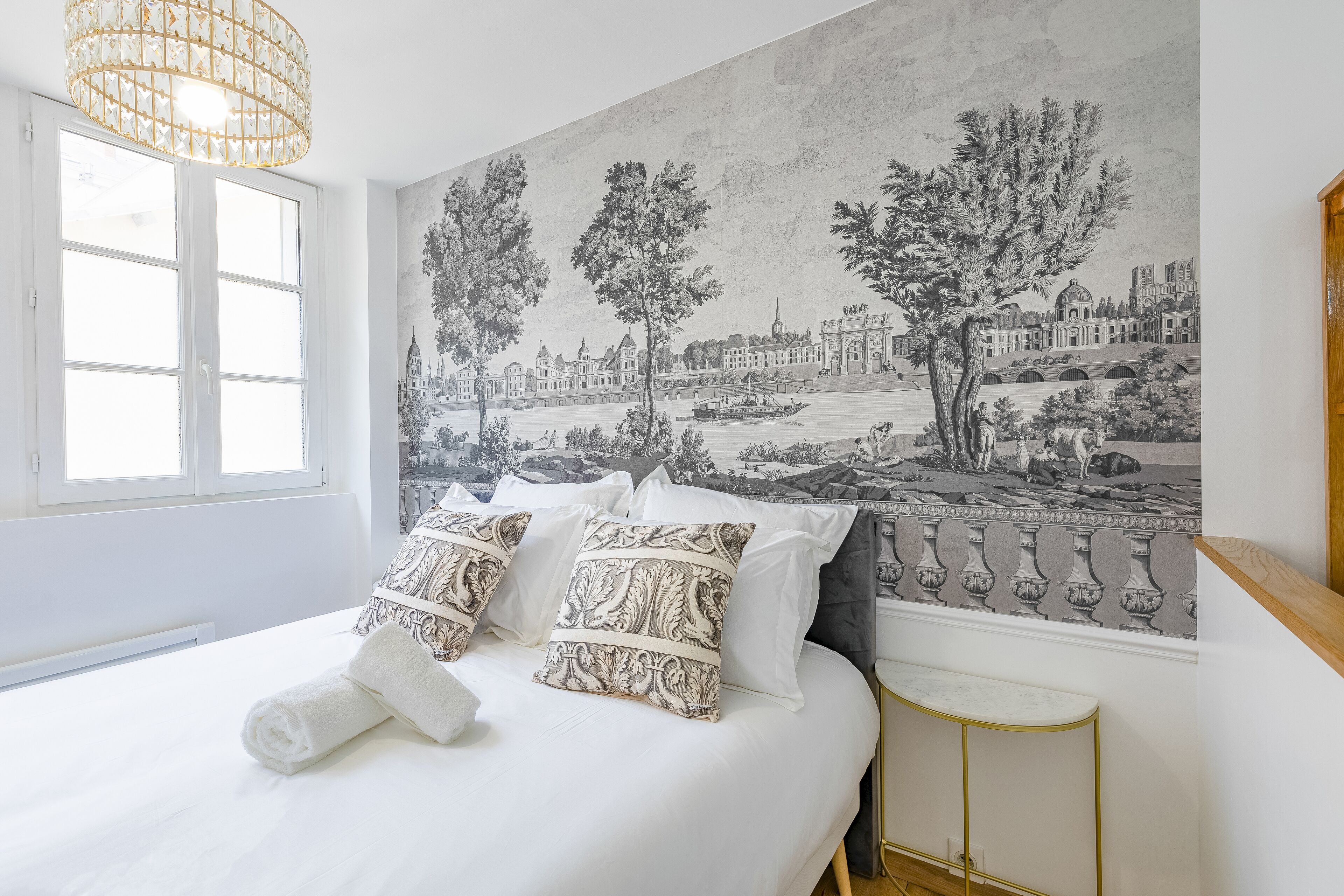 1 bedroom, desk, iron/ironing board, travel crib