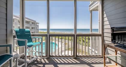 Beautifully updated oceanfront condo with a pool