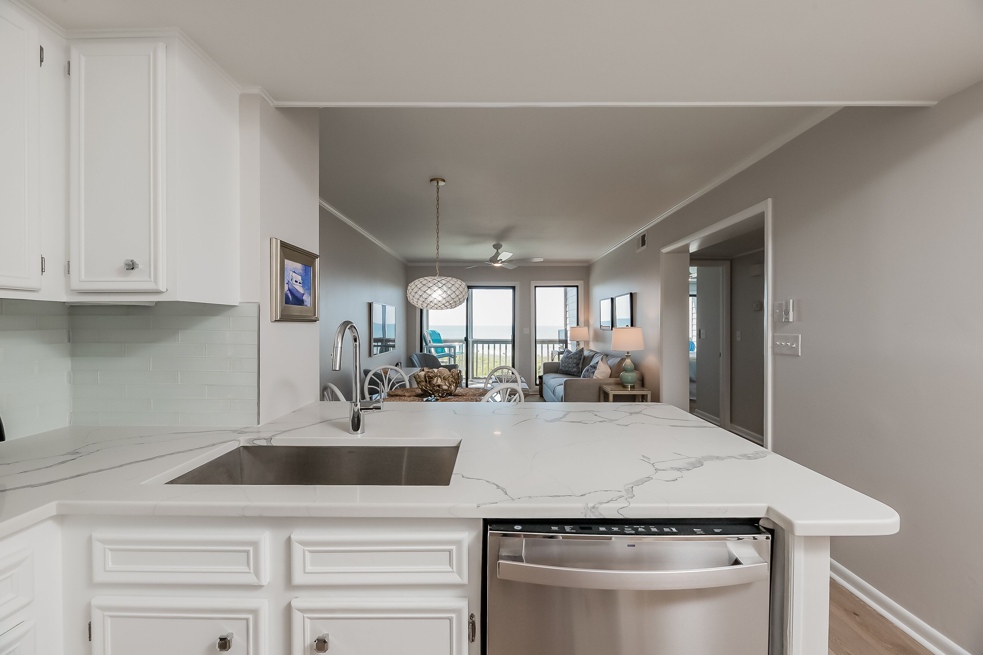 Newly renovated beachfront condo with a pool