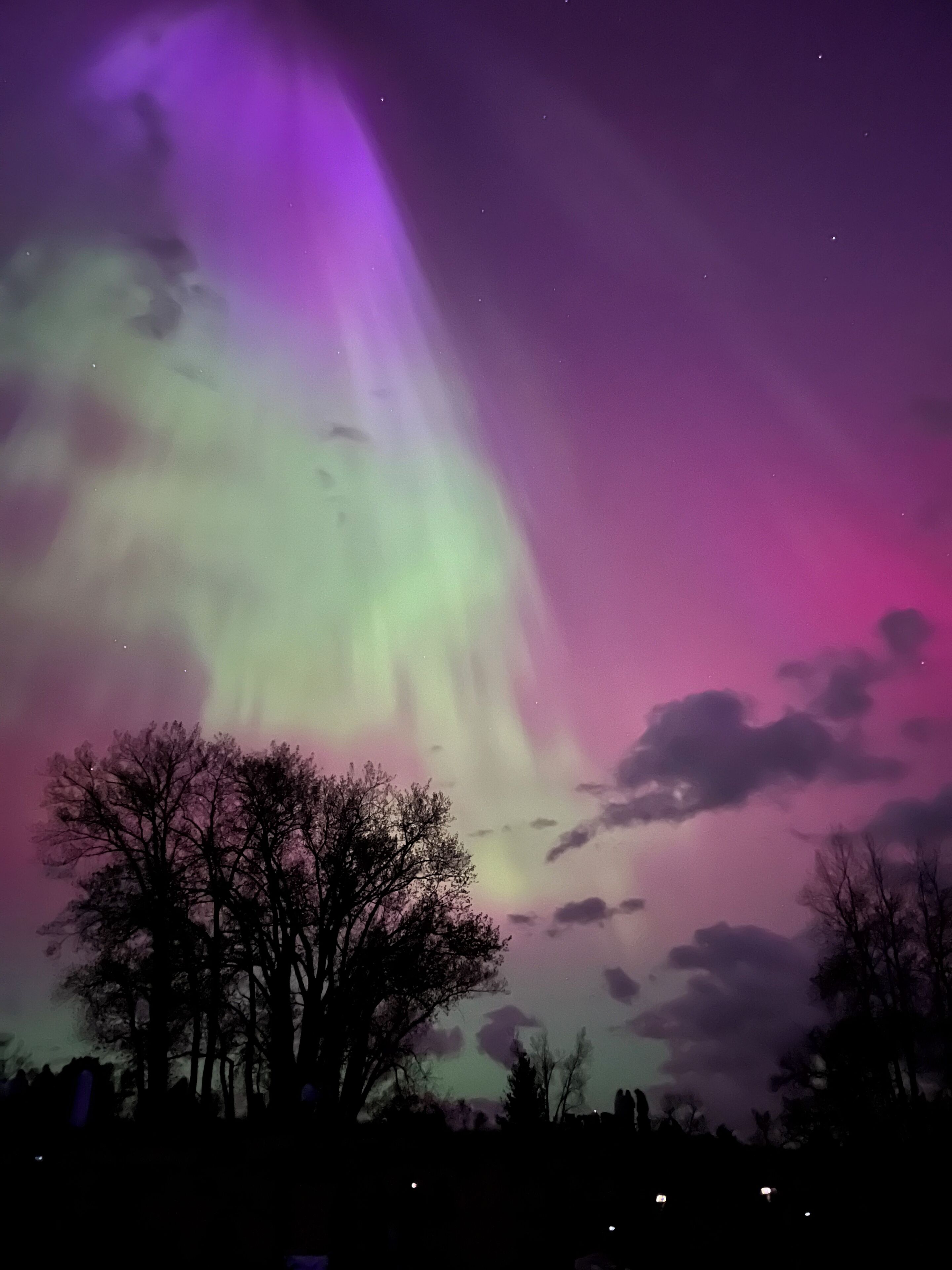 Ein Nachthimmel mit Polarlichtern.