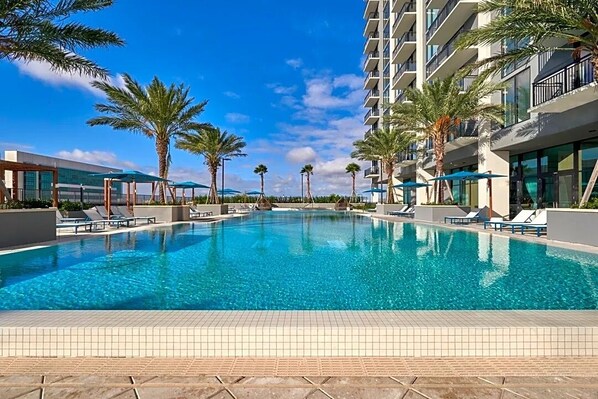 Outdoor pool, a heated pool