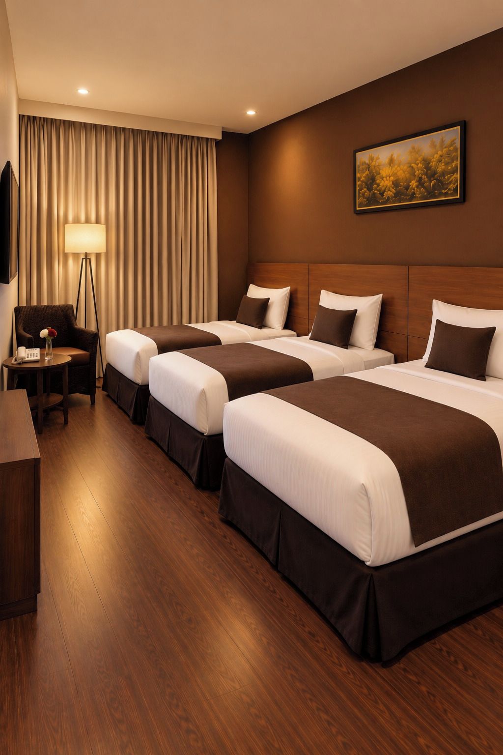 Deluxe Triple Room | Desk, soundproofing, bed sheets