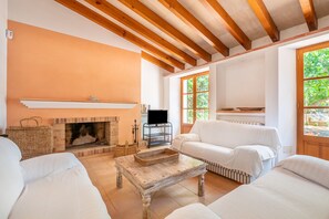 Fernseher, Kamin, DVD-Player