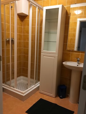 Ducha, bañera de hidromasaje, secador de pelo, bidet