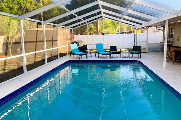 Piscine extérieure, piscine chauffée