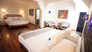 Deluxe Double Room, 2 Queen Beds, Courtyard View | Premium bedding, down comforters, in-room safe, individually decorated