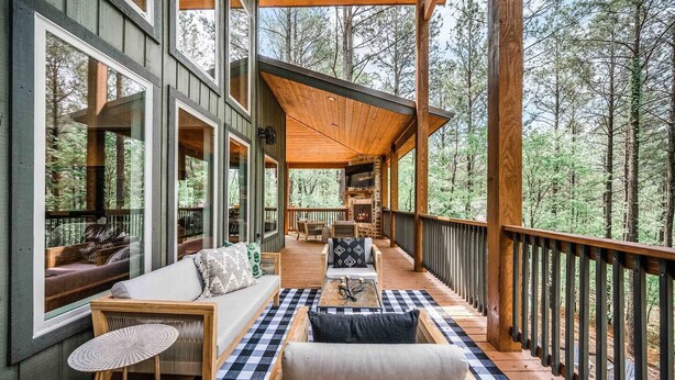 Unclassified image, 1 of 39, button - Cabin Nestled Deep in Tall Pines; Great Patio Space (Broken Bow)