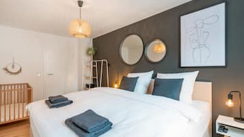 2 bedrooms, iron/ironing board, travel crib, free WiFi