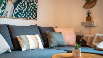 Smart TV, video games, foosball, books