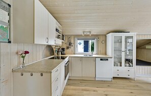 Frigorífico, placa de cocina, lavavajillas y cafetera o tetera