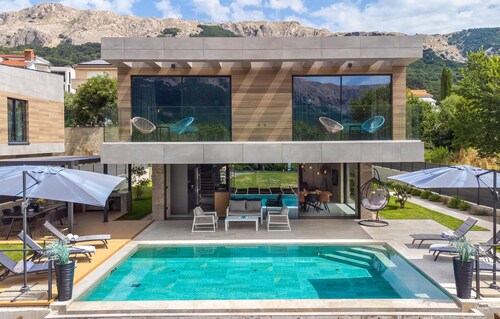 Beach front home in Baska with sauna