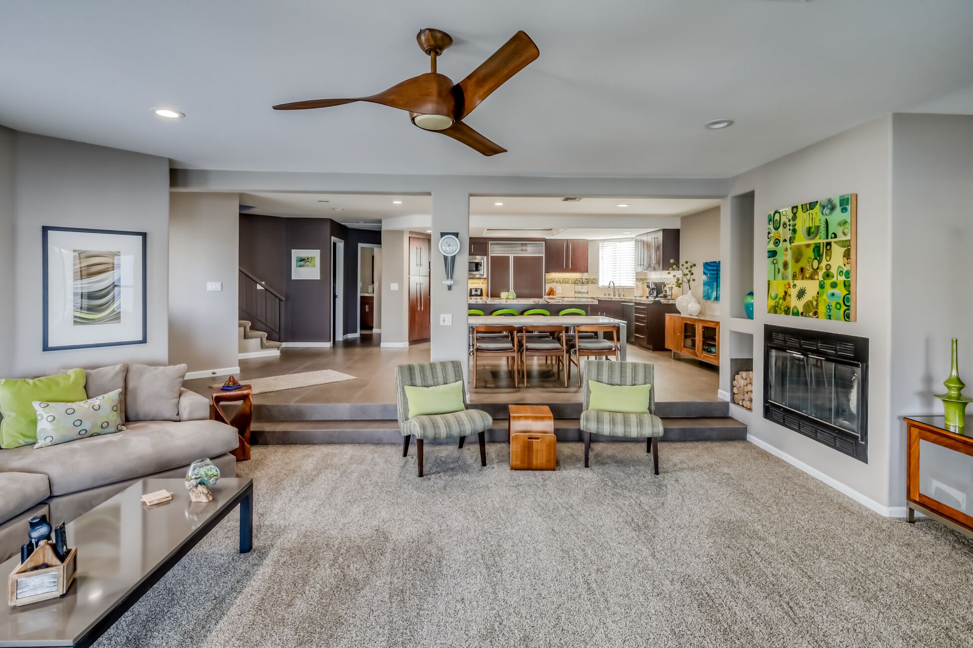 Smart TV, fireplace, DVD player, video library