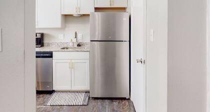 Stylish townhome, sleeps 8, pet friendly.