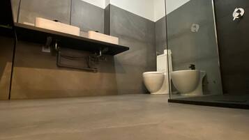 Condo, 1 Bedroom, Refrigerator | Bathroom shower