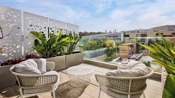 Individually decorated, individually furnished, desk, laptop workspace