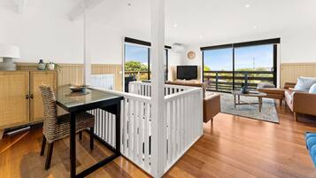 TV, DVD player, ping pong, books