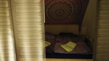 2 bedrooms, desk, iron/ironing board, travel crib