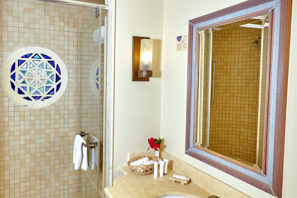 free toiletries, hair dryer, slippers, towels