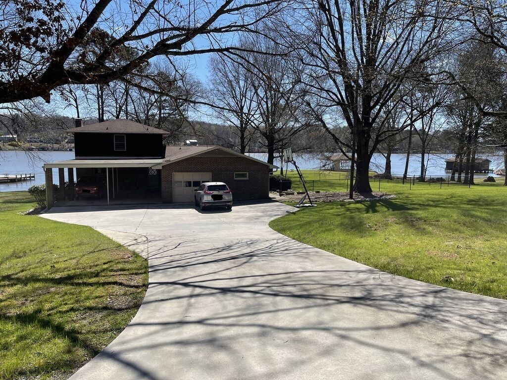 Large paved driveway