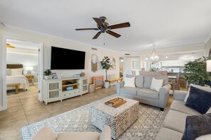 Smart TV, DVD player, books