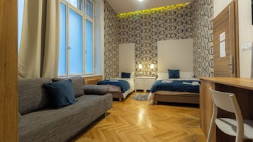 Basic Quadruple Room | In-room safe, blackout drapes, soundproofing, iron/ironing board