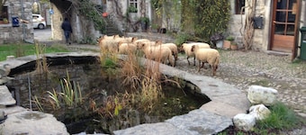 Authentic stone house in an old farmyard
