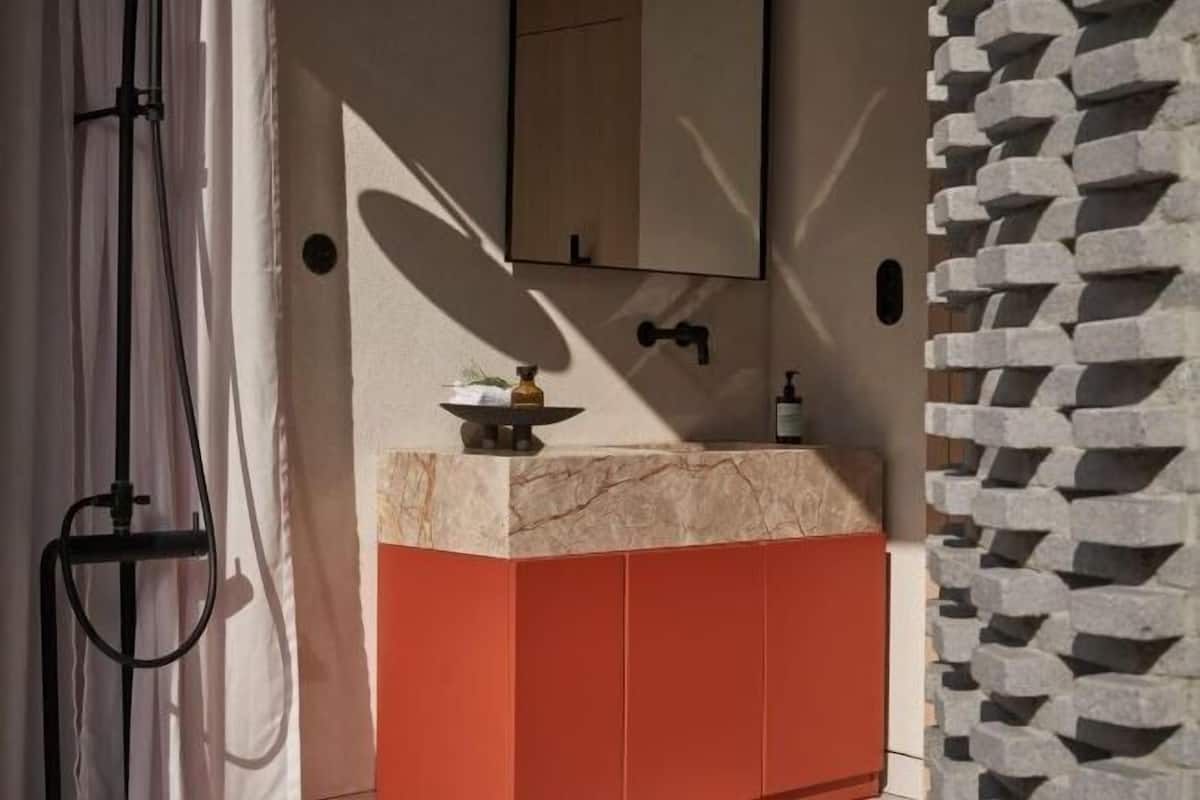 Bathroom | Shower, free toiletries, hair dryer, bathrobes
