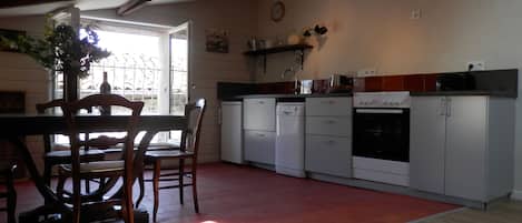 Fridge, oven, stovetop, dishwasher
