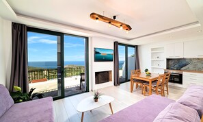 Deluxe Apartment | Living room | Smart TV - Istron Homes (Agios Nikolaos)