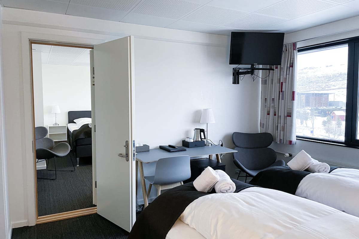 family room, sea view | hypo-allergenic bedding, desk, laptop workspace, free wifi