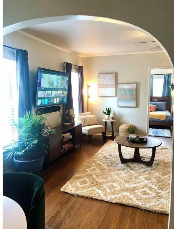 1 bedroom, iron/ironing board, travel crib, free WiFi