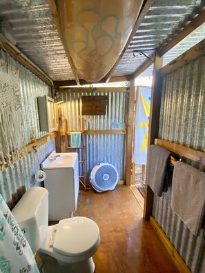 Hair dryer, towels