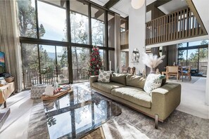 TV, caminetto, studio