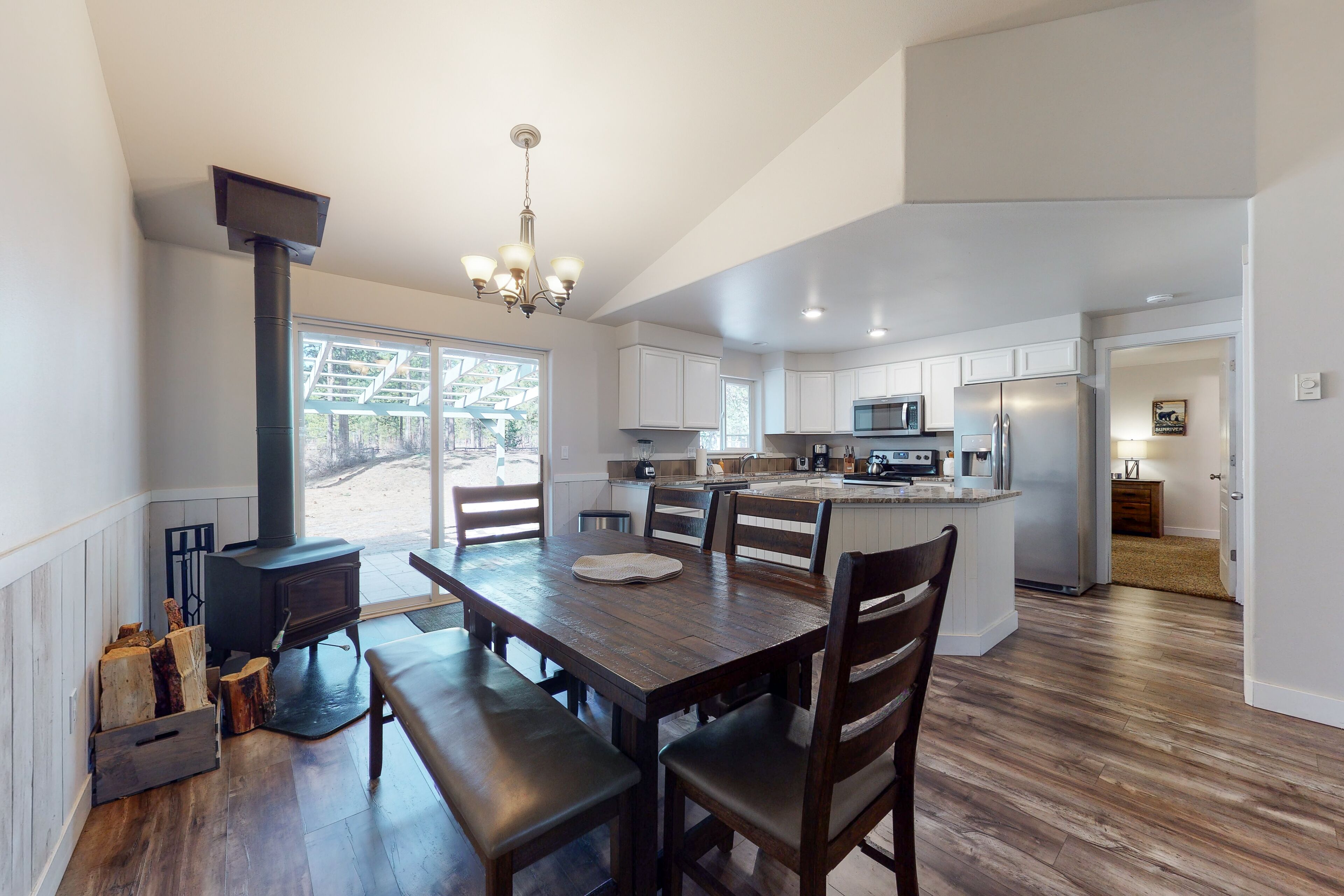 Dog-friendly getaway with WiFi, a wood stove, furnished patio, & gas grill