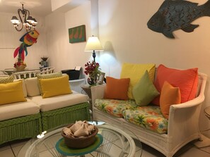 TV, books, stereo